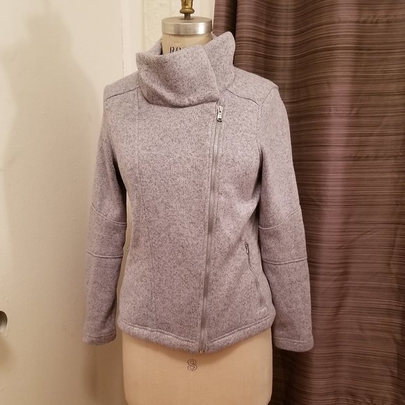 Heather Grey Moto Sweater Jacket - Picture 3 of 5